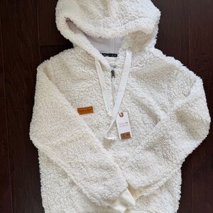Simply Southern Cream Sherpa Half-Zip Hoodie